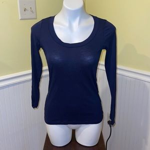 Loft navy blue long sleeve ladies top. Size medium.
